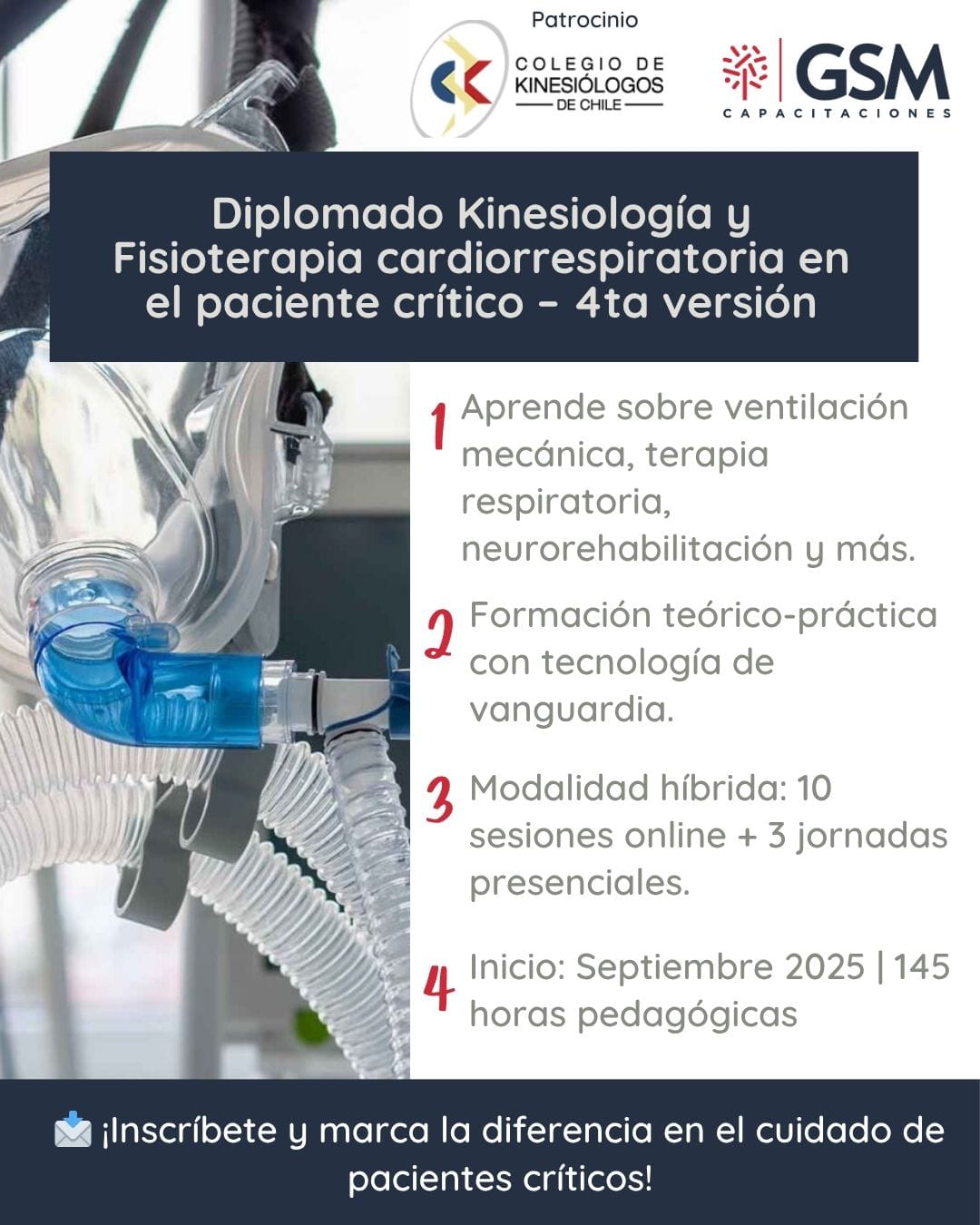 Diplomado en Kinesiología y Fisioterapia Cardiorrespiratoria en el Paciente Crítico – 4ta Versión